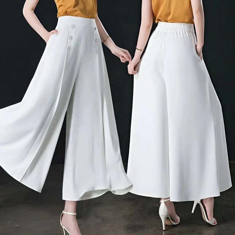 Pantalon Large Élégant - Flatte Instantanément Votre Silhouette — Blanc, photo 6